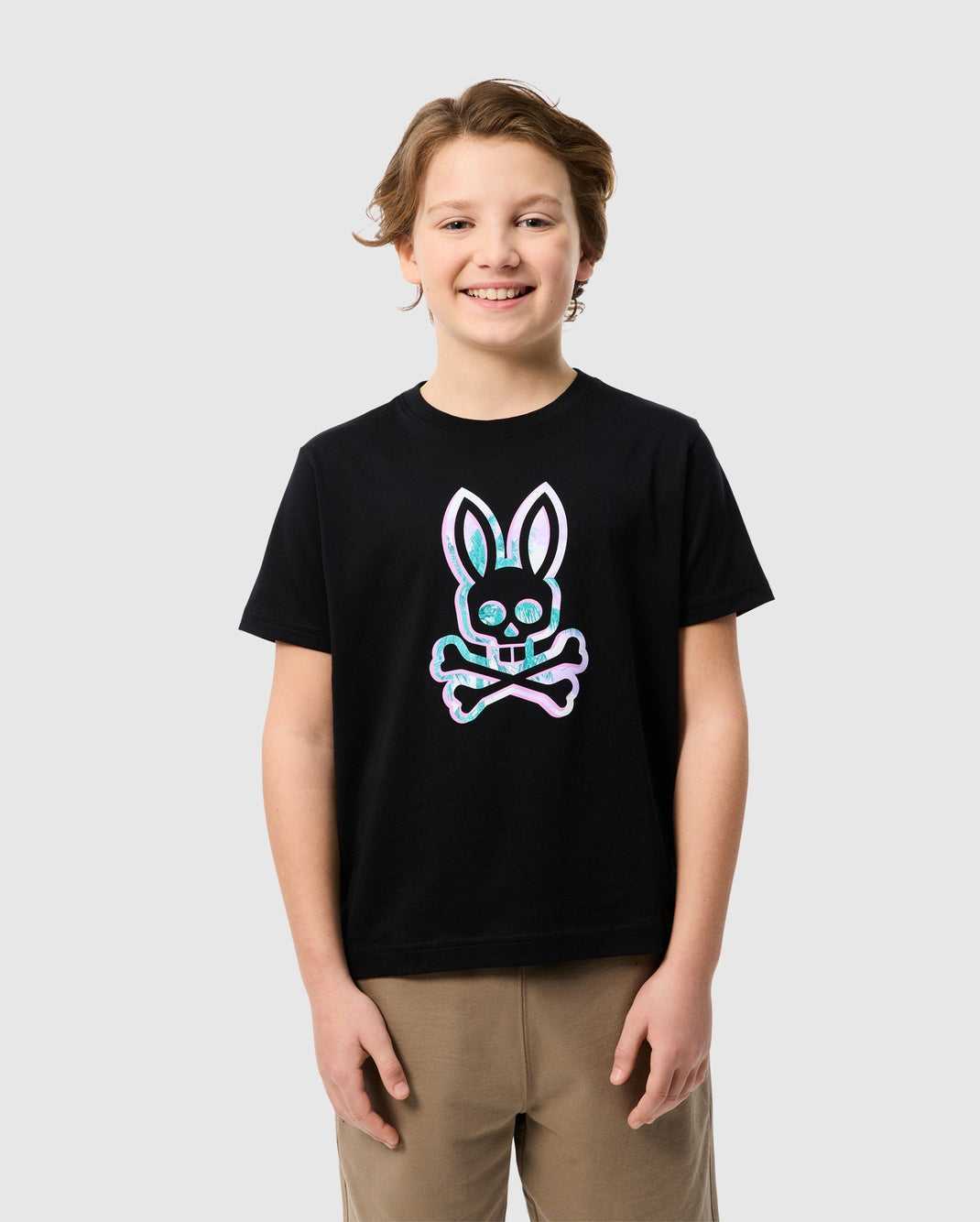 T Shirt Graphique Psycho Bunny Leonard Graphic Tee Noir Enfant | SRG-83385266